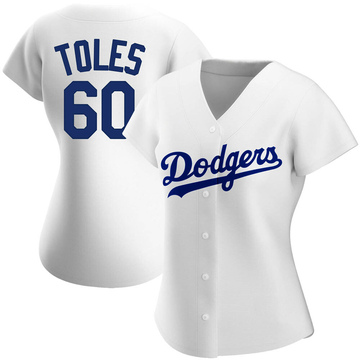 Los Angeles Dodgers Andrew Toles Gold Replica Women's White/ 2021 Program  Player Player Jersey S,M,L,XL,XXL,XXXL,XXXXL