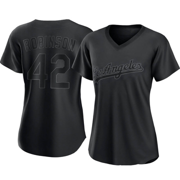 Jackie Robinson Brooklyn Dodgers Nike Pitch Black Fashion Replica Player  Jersey - Black