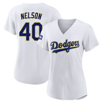 Los Angeles Dodgers Jimmy Nelson White Jersey 40 Jackie Robinson 75th  Anniversary 2022-23 Uniform - Bluefink