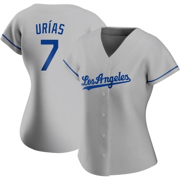 Julio Urias Los Angeles Dodgers Majestic 60th Anniversary Road Alternate On-Field Patch Flex Base Player Jersey – Gray