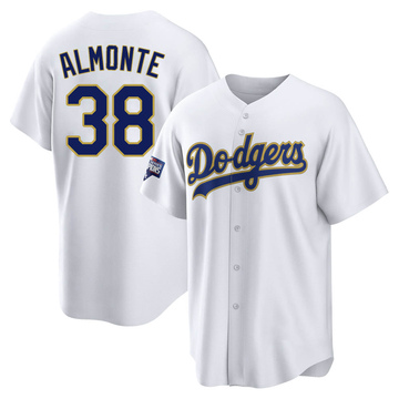 Yency Almonte MLB Authenticated Game-Used Jersey vs Padres: Worn on 9/28  featuring Vin Scully and Maury Wills Commemorative Patches