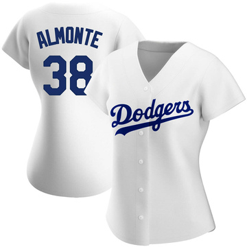 Autographed Brooklyn Dodgers Jersey: Yency Almonte #38 (LAD@KC 8